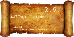 Kányi Ildikó névjegykártya